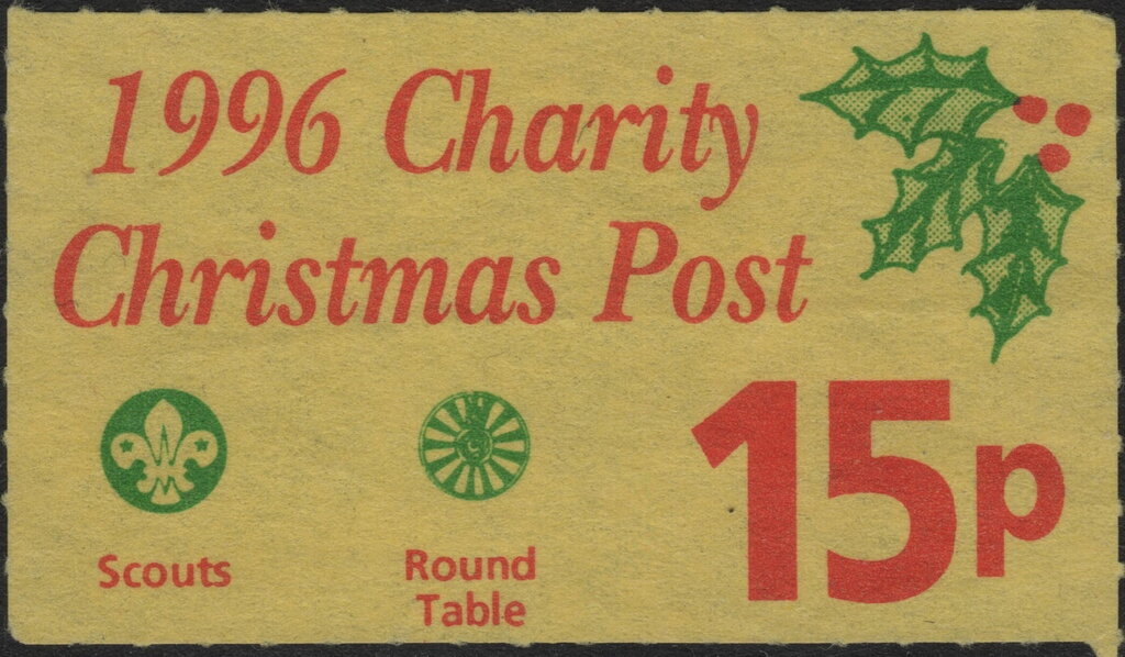 Scout badge, Round Table symbol and sprig of holly