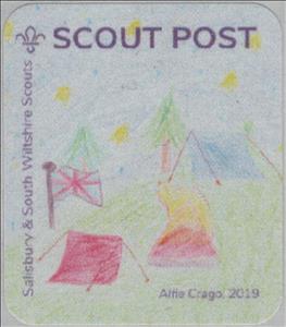 Stamp, Scout tents with Union Flag, United Kingdom of Great Britain & Northern Ireland,  , Christmas, Scouting