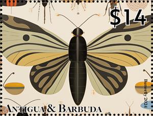 Stamp, Dragonfly, Antigua and Barbuda,  , Animals (Fauna), Dragonflies, Insects, Stylized Animals