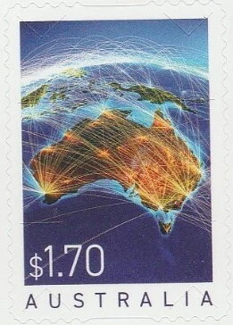 Map of Australia with Digital Interconnections