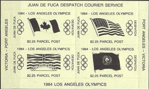 Mini Sheet, 1984 Los Angeles Olympics, Canada,  , Flags, Olympic Games