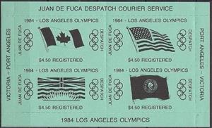 Mini Sheet, 1984 Los Angeles Olympics, Canada,  , Flags, Olympic Games