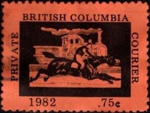 Stamp, Horse, Rider and Locomotive, Canada,  , Equestrianism and horse riding, Horses, Locomotives