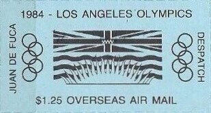 Stamp, Overseas Airmail, Flag of Province of British Columbia, Canada,  , Flags, Olympic Games