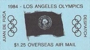Stamp, Overseas Airmail, Flag of State of Washington, Canada,  , Flags, Olympic Games