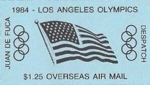 Stamp, Overseas Airmail, Flag of U.S.A., Canada,  , Flags, Olympic Games