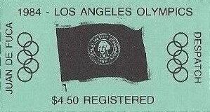 Stamp, Registered, Flag of State of Washington, Canada,  , Flags, Olympic Games