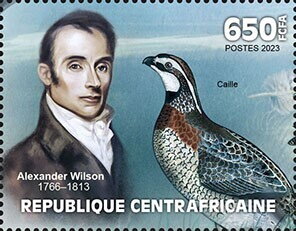 Stamp, Alexander Wilson 1766–1813, Quail, Central African Republic,  , Animals (Fauna), Anniversaries and Jubilees, Birds, Explorers, Famous People