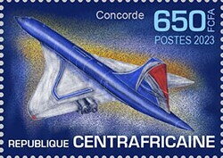 Stamp, Concord, Central African Republic,  , Aircraft, Airlines, Aviation