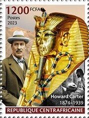 Stamp, Howard Carter 1874–1939, Central African Republic,  , Anniversaries and Jubilees, Archaeology, Famous People