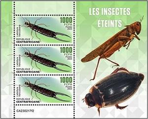 Mini Sheet, Labidura herculeana, Central African Republic,  , Insects
