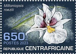 Stamp, Miltoniopsis roezlii, Central African Republic,  , Flowers, Orchids, Plants (Flora)