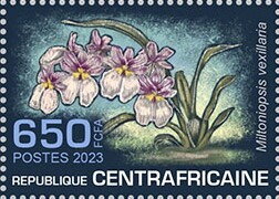 Stamp, Miltoniopsis vexillaria, Central African Republic,  , Flowers, Orchids, Plants (Flora)