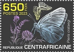Stamp, Pieris crataegi, Central African Republic,  , Animals (Fauna), Butterflies and Moths, Insects
