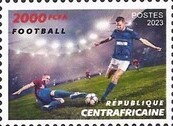 Stamp, Pre-Olympic Year 2023, Central African Republic,  , Football (Soccer), Sports