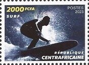 Stamp, Pre-Olympic Year 2023, Central African Republic,  , Sports, Surfing