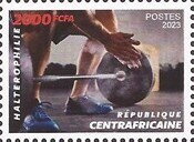 Stamp, Pre-Olympic Year 2023, Central African Republic,  , Sports, Weightlifting