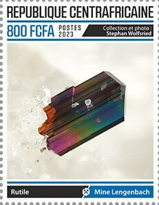 Stamp, Rutile, Lengenbach Mine, Central African Republic,  , Minerals, Mining