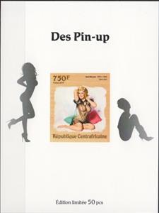 Souvenir Sheet, Pin-up Art Silver Impressions, Central African Republic,  , Art, Nudes, Paintings