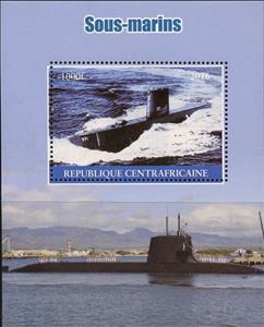 Souvenir Sheet, Submarines, Central African Republic,  , Submarines