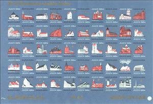 Full Pane, 50 of Denmark's most Beautiful Churches, Denmark Stamps - Christmas Seals,  , Churches - Cathedrals - Basilicas - Chapels