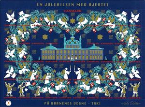 Full Pane, A Christmas Greeting with the Heart, Denmark Stamps - Christmas Seals,  , Christmas