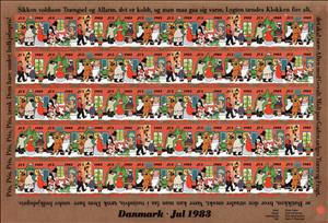 Full Pane, A Danish Christmas Carol, Denmark Stamps - Christmas Seals,  , Christmas