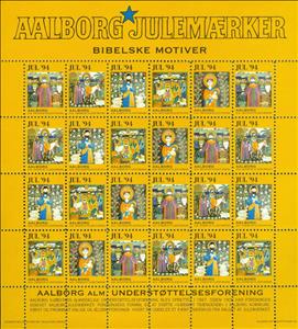 Full Pane, Aalborg Julen 1994, Denmark Stamps - Christmas Seals,  , Christmas