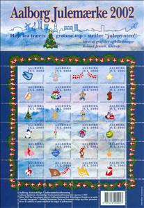Full Pane, Aalborg Julen 2002, Denmark Stamps - Christmas Seals,  , Christmas