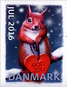 Stamp, Christmas 2016, Denmark Stamps - Christmas Seals,  , Christmas, Squirrels