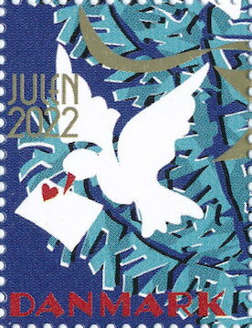 Stamp, Christmas 2022, Denmark Stamps - Christmas Seals,  , Birds, Christmas, Letters (Mail), Pigeons