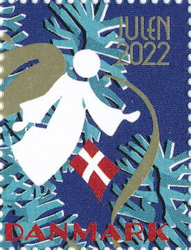 Stamp, Christmas 2022, Denmark Stamps - Christmas Seals,  , Angels, Christmas, Flags