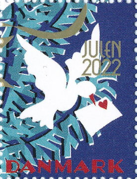 Stamp, Christmas 2022, Denmark Stamps - Christmas Seals,  , Birds, Christmas, Letters (Mail), Pigeons