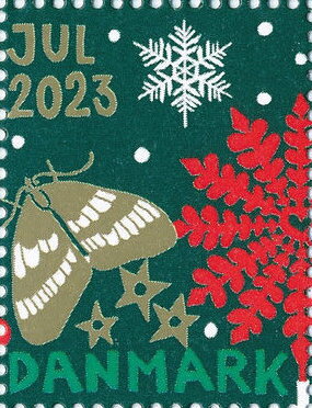 Stamp, Christmas 2023, Denmark Stamps - Christmas Seals,  , Animals (Fauna), Butterflies and Moths, Christmas