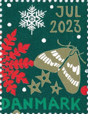 Stamp, Christmas 2023, Denmark Stamps - Christmas Seals,  , Animals (Fauna), Butterflies and Moths, Christmas
