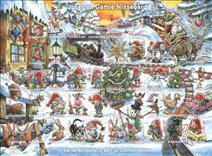 Full Pane, Christmas at the Old Christmas Farm, Denmark Stamps - Christmas Seals,  , Christmas