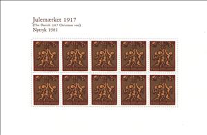 Mini Sheet, Reprint of 1917 Issue, Denmark Stamps - Christmas Seals,  , Christmas