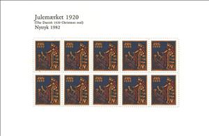 Mini Sheet, Reprint of 1920 Issue, Denmark Stamps - Christmas Seals,  , Christmas