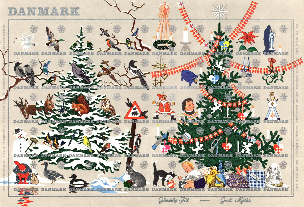 The Christmas Tree in Nature and Decorated for Christmas Eve