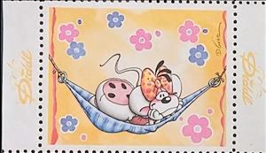 Stamp, Diddlina on hammock, Fantasy Issues,  , Cartoons, Flowers, Stylized Animals