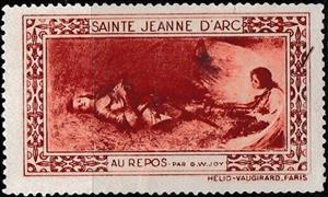 Stamp, Sainte Jeanne d'Arc au repos par G W Joy, France,  , Famous People, Paintings, Saints, Women