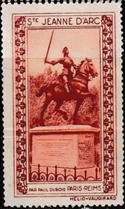 Stamp, Sainte Jeanne d'Arc par Paul Dubois, Paris, Reims, France,  , Equestrianism and horse riding, Famous People, Paintings, Saints, Women