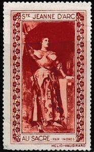 Stamp, Ste Jeanne d'Arc au Sacre par Ingres, France,  , Famous People, Paintings, Saints, Women