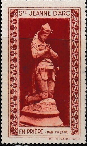Ste Jeanne d'Arc en priere par Fremiet