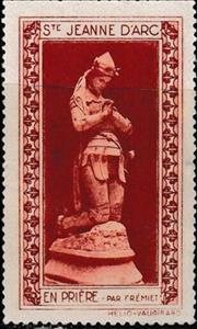 Stamp, Ste Jeanne d'Arc en priere par Fremiet, France,  , Famous People, Saints, Statues, Women