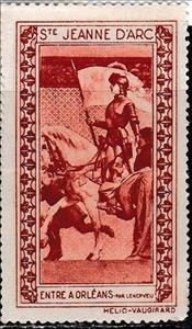 Stamp, Ste Jeanne d'Arc entre a Orleans par Lenepveu, France,  , Equestrianism and horse riding, Famous People, Paintings, Saints, Women