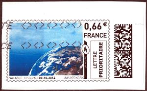 Stamp, Earth Viewed from Space, France,  , Planets