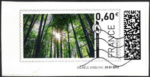 Stamp, Green Forest, France,  , Forests, Plants (Flora), Trees