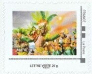 Stamp, Mardi Gras, France,  , Carnival, Dance, Music, Musicians, Suits and Costumes