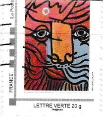 Picasso style painting of a face